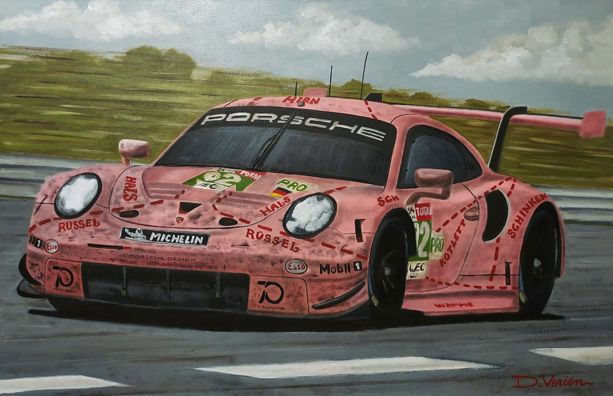 Porsche RSR Pink Pig - Le Mans 2018 -92x60