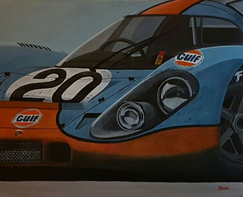Porsche Gulf - le mans, 100×97
