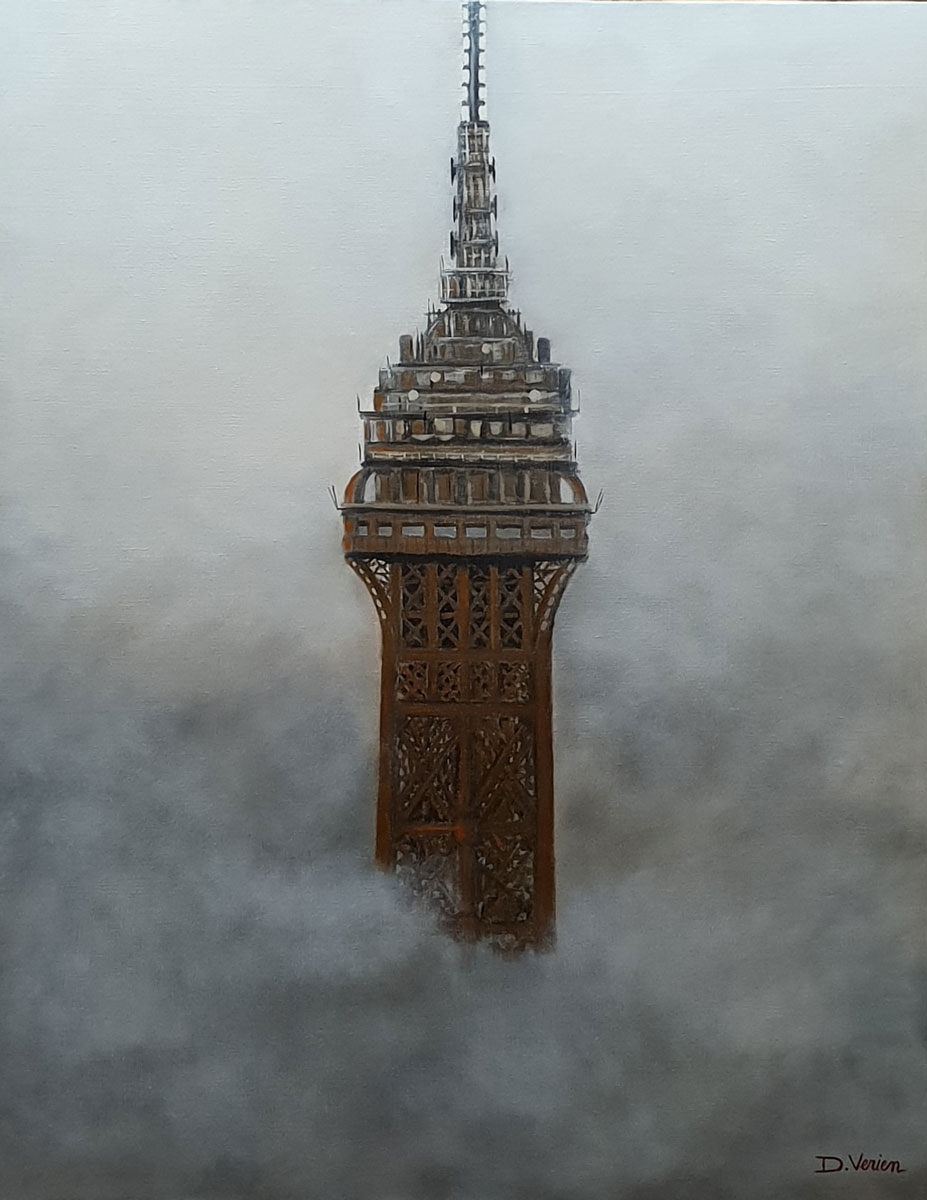 Tour Eiffel dans la brume -92x73