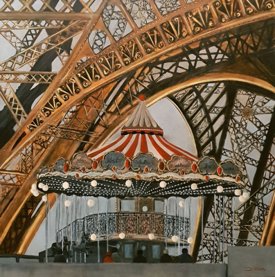 Manège à la Tour Eiffel -100x100