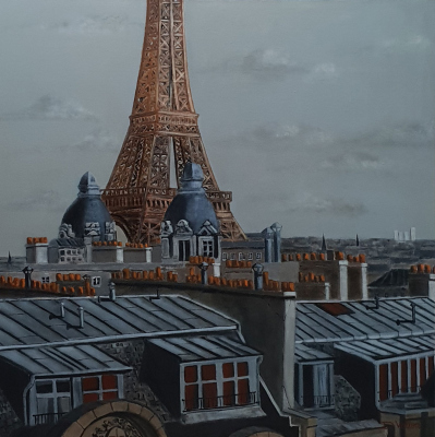 Toits de Paris et Tour Eiffel -80x80