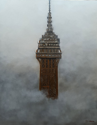 Tour Eiffel dans la brume -92x73